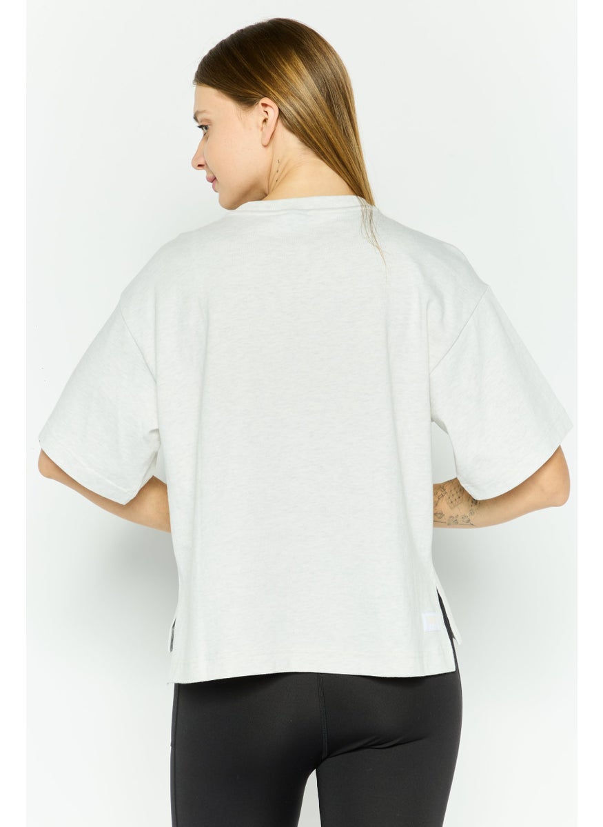 PUMA Women Sportswear Fit Short Sleeve Training T-Shirts, Heather Grey  - Image 4
