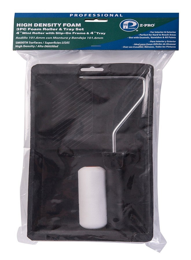 Premier 4" High Density Foam Mini Roller & Tray Set, 3 Piece, 53861 - Image 1