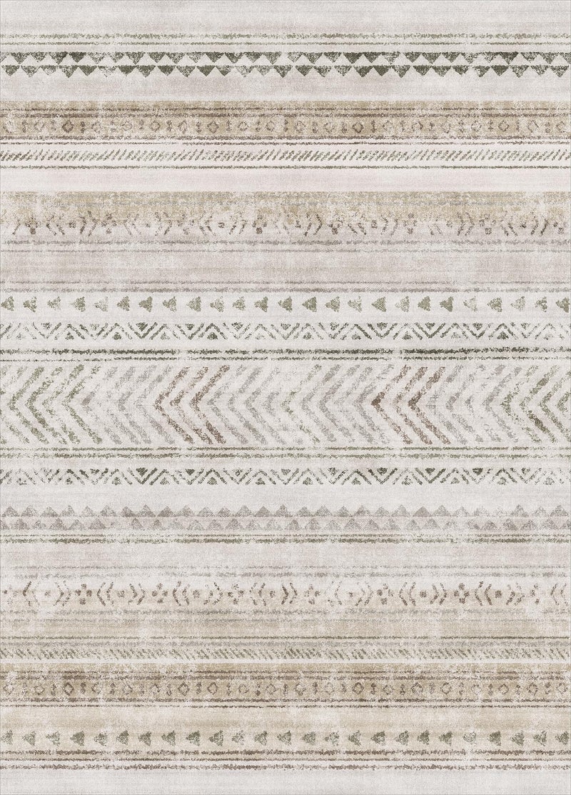 Art&Tuft Area Rug 3x5  Super Soft Ultra-Thin Moroccan Washable Rug  Anti-Slip Backing Rugs for Living Room  Foldable Geometric Machine Washable (3'x5'  Brown) - Image 1