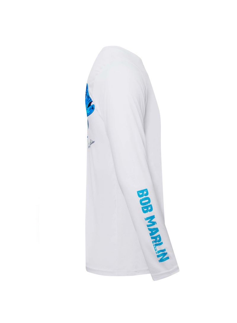 BOB MARLIN Marlin Performance Shirt Ocean Gt White-Small - Image 3