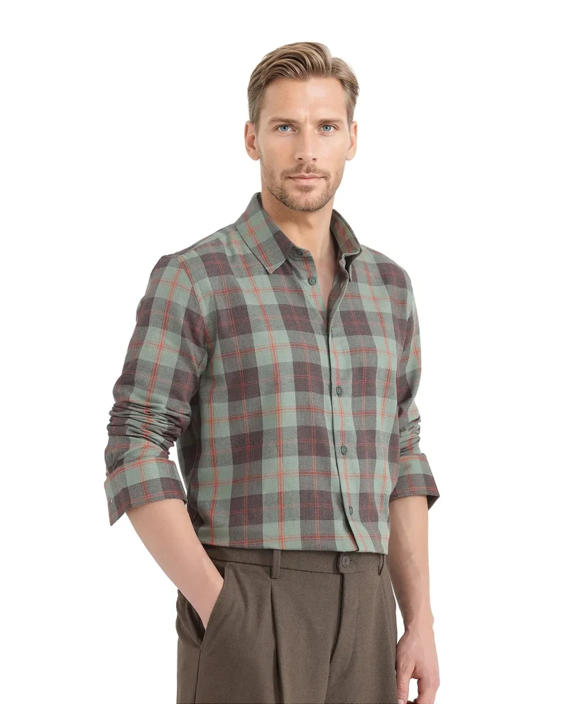 Rare Rabbit Men's Checked Regular Fit Shirt