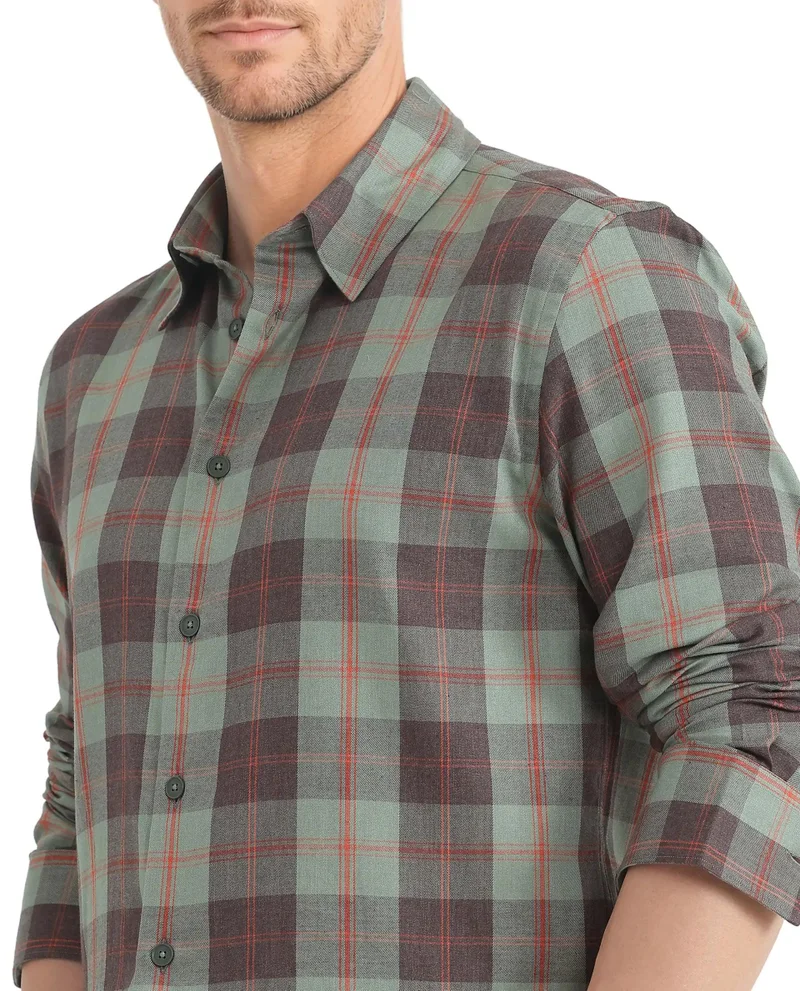 Rare Rabbit Men's Checked Regular Fit Shirt