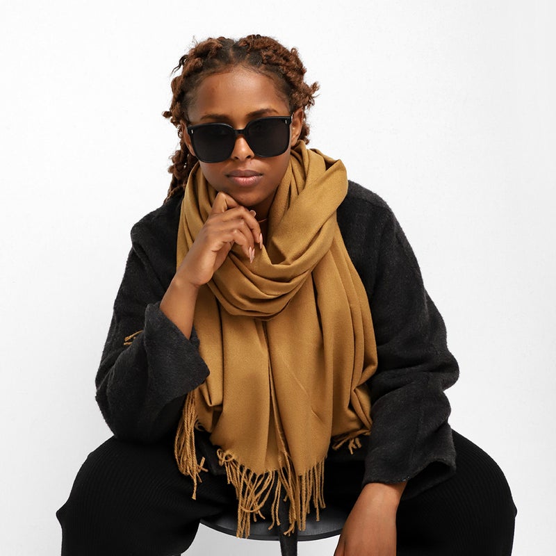 Faux Cashmere Solid Color Scarf - Image 3