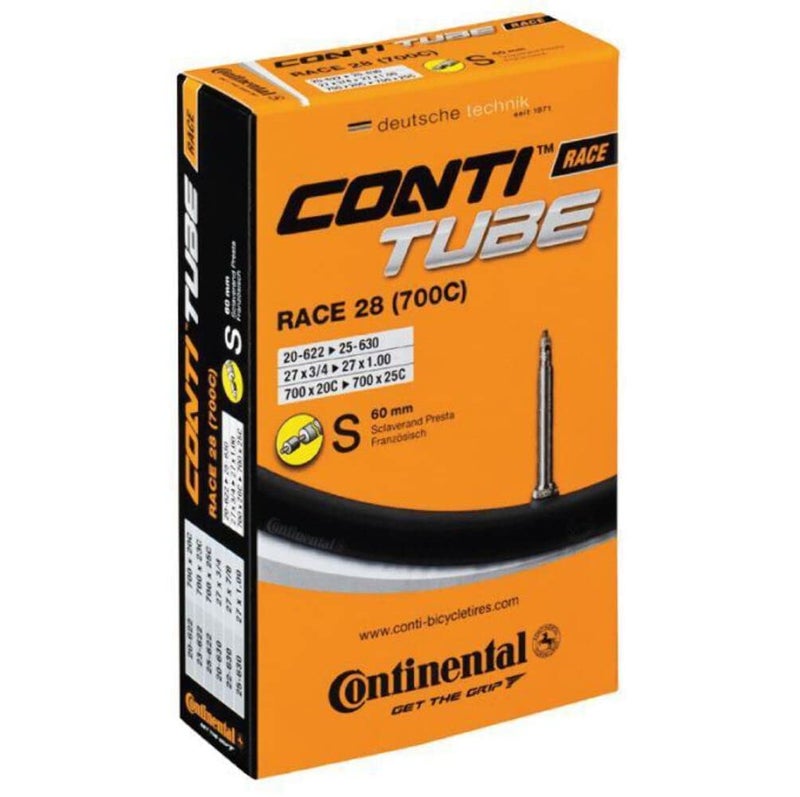 Continental 60mm Presta Valve Tube, Black, 700 x 20-25cc - Image 1