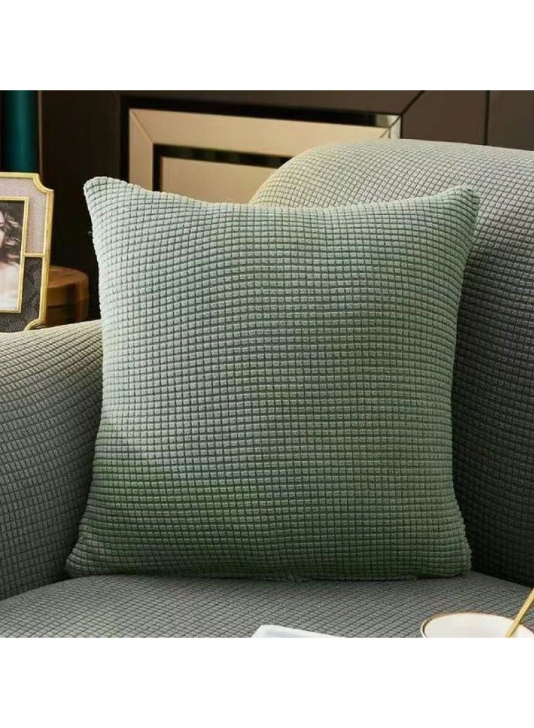 4 قطع أغطية وسائد صالون فاخرة خضراء ناعمة جداً مع حبيبات مريحة ٤٥x٤٥ سم (١٨x١٨ بوصة) لديكور منزلي مريح، للصالون، غرفة النوم والمجلس - قابل للغسل في الغسالة - Image 2
