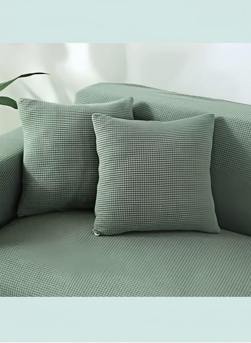 4 قطع أغطية وسائد صالون فاخرة خضراء ناعمة جداً مع حبيبات مريحة ٤٥x٤٥ سم (١٨x١٨ بوصة) لديكور منزلي مريح، للصالون، غرفة النوم والمجلس - قابل للغسل في الغسالة - Image 1