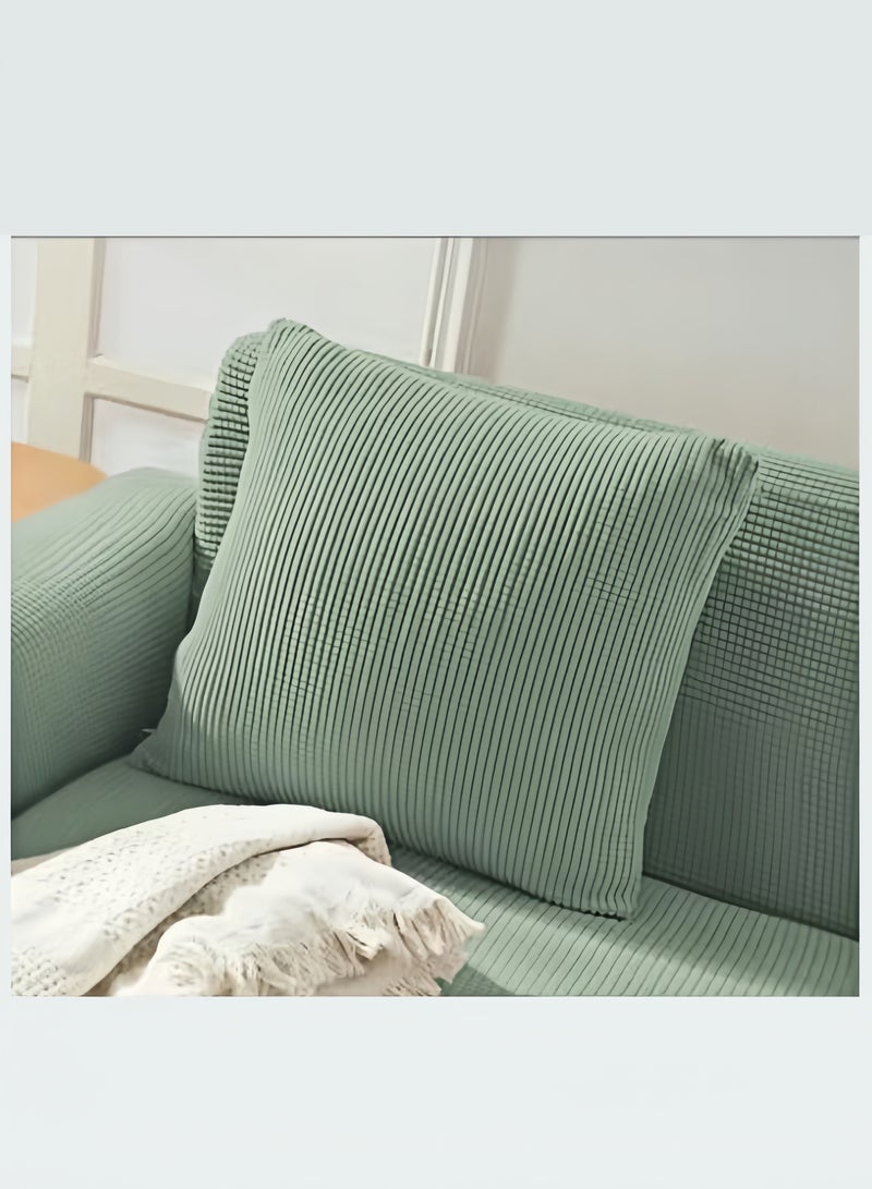 4 قطع أغطية وسائد صالون فاخرة خضراء ناعمة جداً مع حبيبات مريحة ٤٥x٤٥ سم (١٨x١٨ بوصة) لديكور منزلي مريح، للصالون، غرفة النوم والمجلس - قابل للغسل في الغسالة - Image 4