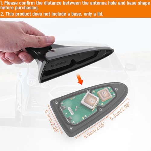 AMSPRAC Shark Fin Antenna Cover,Car Roof Antenna Caps Compatible with Hyundai Sonata LF 4Doors Sedan 2014-2019,for Elantra 2011-2016;for Kia Optima 2014-2016,96210-3X100/962102T700ABT,Glossy Black - Image 4