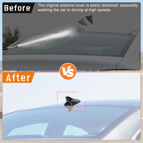 AMSPRAC Shark Fin Antenna Cover,Car Roof Antenna Caps Compatible with Hyundai Sonata LF 4Doors Sedan 2014-2019,for Elantra 2011-2016;for Kia Optima 2014-2016,96210-3X100/962102T700ABT,Glossy Black - Image 3