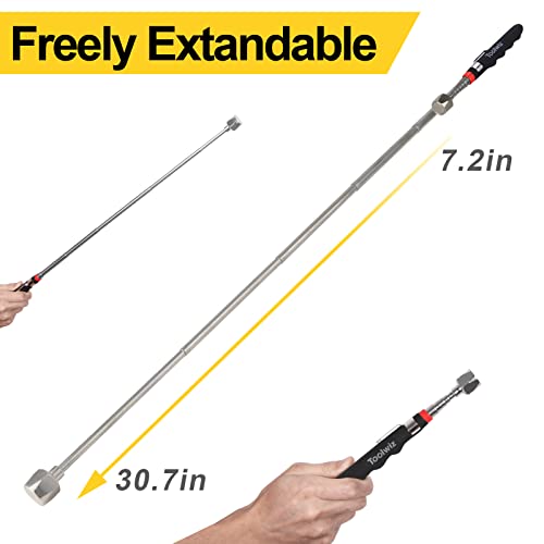 Toolwiz 16LB Telescopic Magnetic Pick Up Tool, Extendable to 30 Inch, Black, Cylindrical, Utility Magnet, Magnetic Sweeper - Image 4