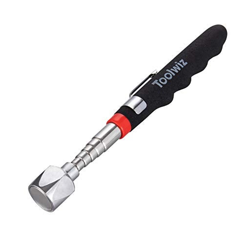 Toolwiz 16LB Telescopic Magnetic Pick Up Tool, Extendable to 30 Inch, Black, Cylindrical, Utility Magnet, Magnetic Sweeper - Image 1