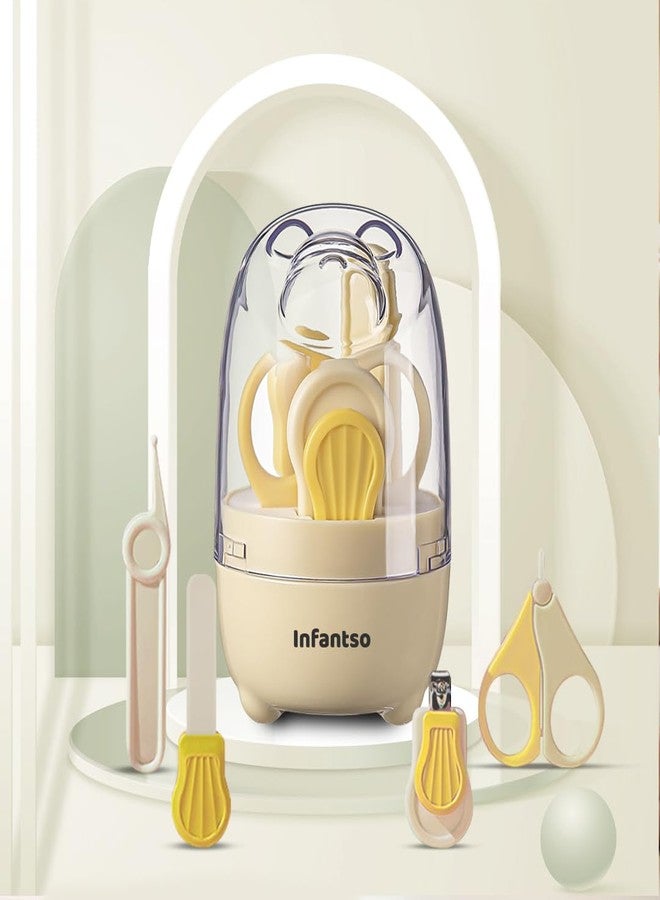 Infantso (4-in-1) Baby Grooming Kit for Newborns & Toddlers (0–3 Years) | Nail Grooming Kit for Baby Manicure Set with Kids Nail Clipper, Scissor, Filer & Nasal Tweezer | Baby-Safe Rounded Edges | Compact Travel Case - Image 1