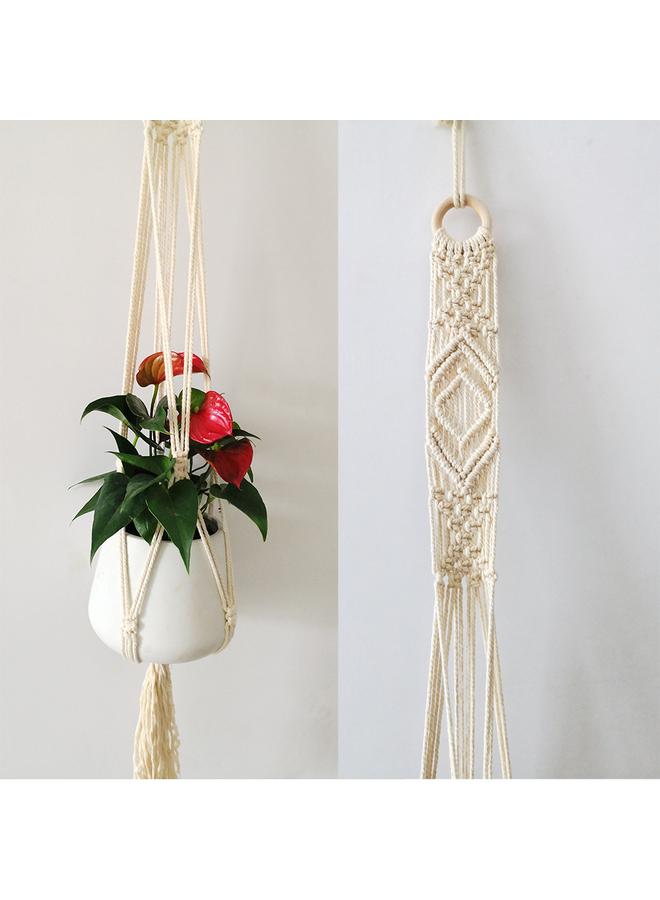 Bluejw New Bohemian Tapestry Cotton Rope Hand-woven Net Bag Plant Hanging Basket Home Decorative Wall Hanging  - Image 5