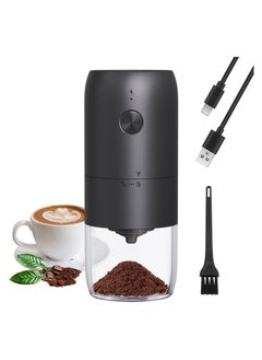 NNEWVANTE Coffee Grinder Electric，with Adjustable Coarseness Ceramic Burrs, Portable One Touch Electric Spice Coffee Bean Grinder with Clean Brush, Type-C Charging, Black  - Image 1