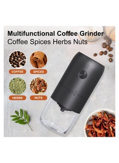 NNEWVANTE Coffee Grinder Electric，with Adjustable Coarseness Ceramic Burrs, Portable One Touch Electric Spice Coffee Bean Grinder with Clean Brush, Type-C Charging, Black  - Image 5