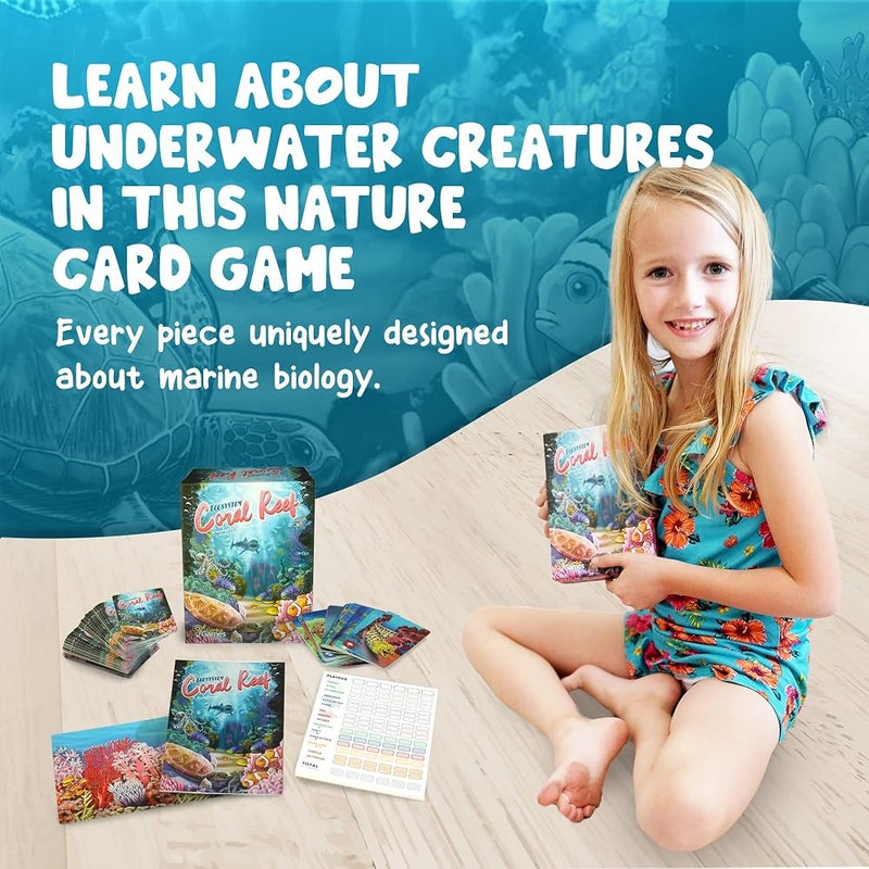 Genius Games Ecosystem: Coral Reef - A Mensa Recommended Family Card Game About Aquatic Animals, Their Habitats & Food Chain A Light Educational Marine Biology Board Game for Kids and Families - Image 5