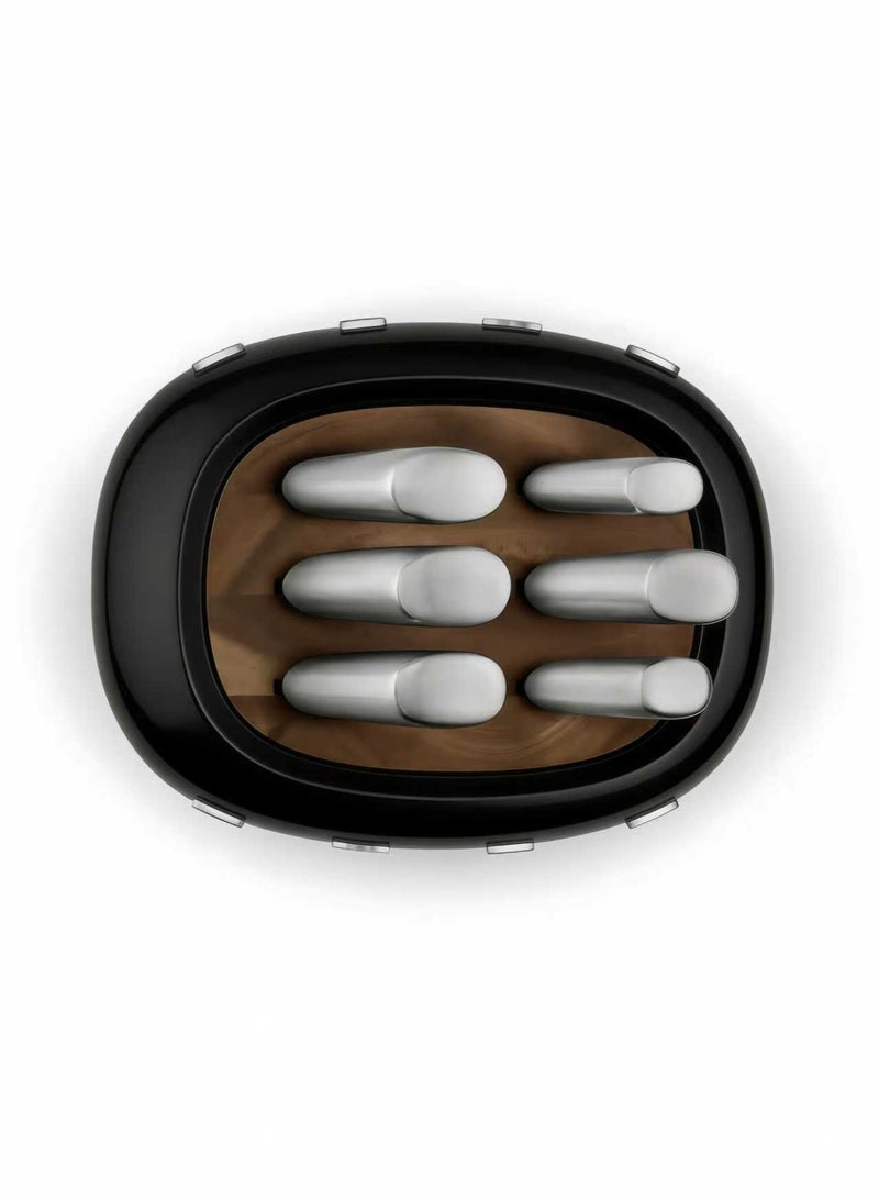 Smeg (black) stainless steel knife block set - Image 4