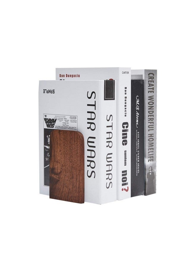 pandapark Wood,Non-Skid Bookend For Shelves,Heavy Duty,Book Stand For Cds,1 Pair - Image 3