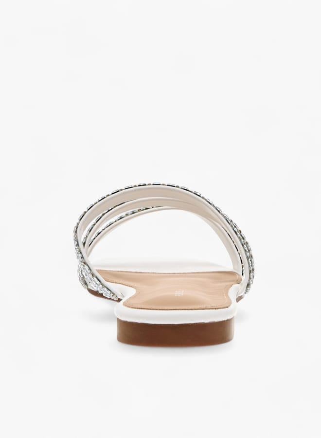 Flora Bella By Shoexpress Women Embellished Slip-On Flat Sandals - Image 5