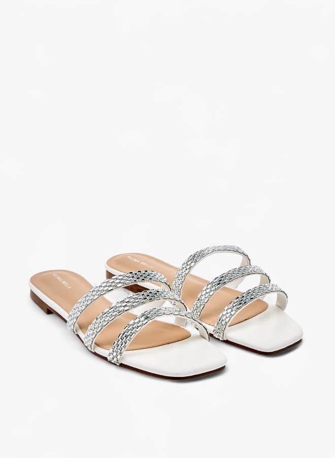 Flora Bella By Shoexpress Women Embellished Slip-On Flat Sandals  - Image 1