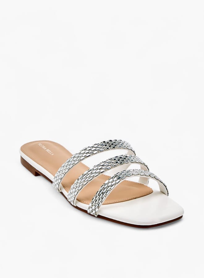 Flora Bella By Shoexpress Women Embellished Slip-On Flat Sandals  - Image 2