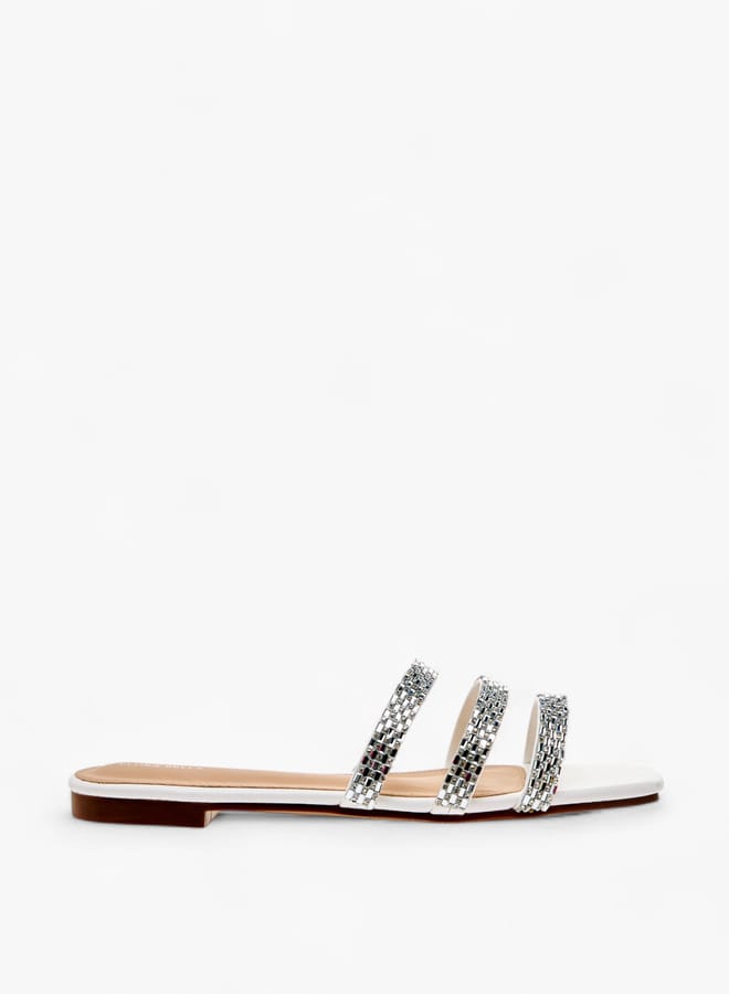 Flora Bella By Shoexpress Women Embellished Slip-On Flat Sandals  - Image 3
