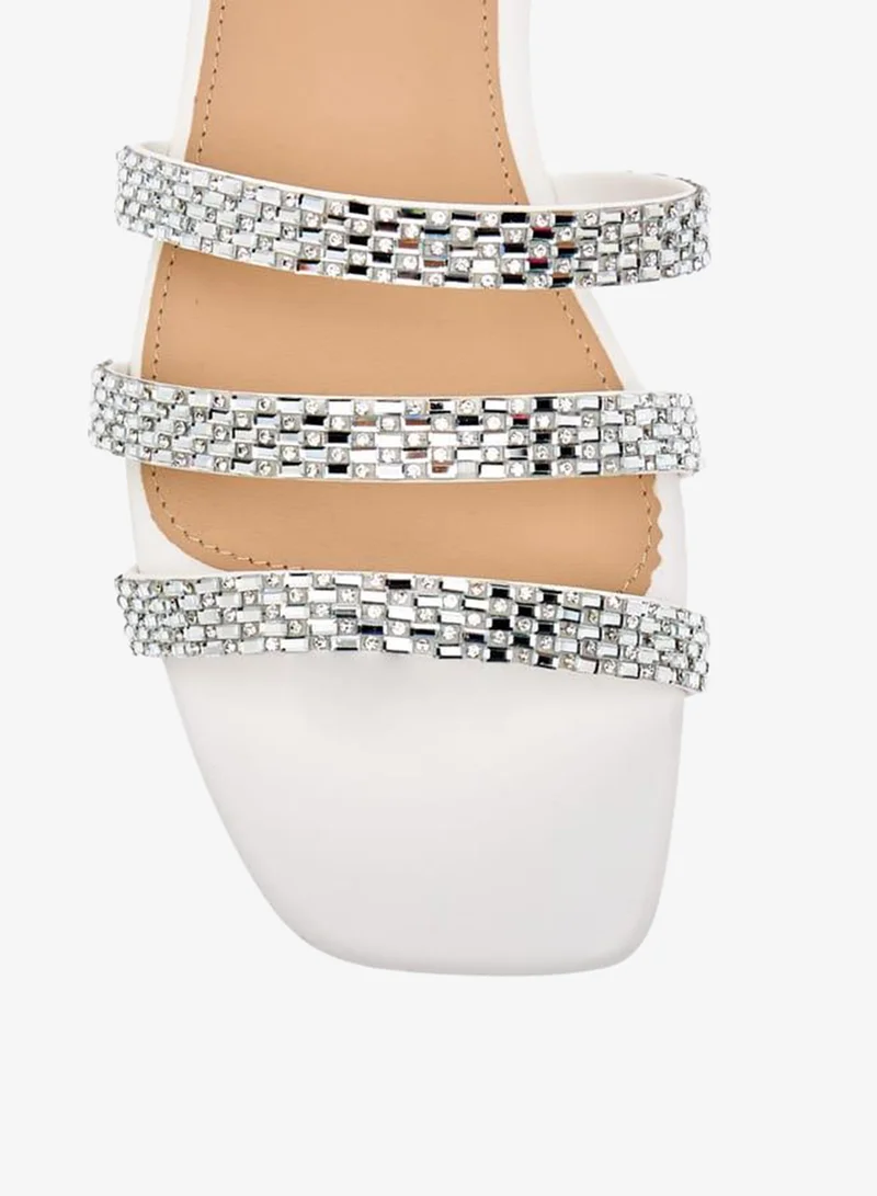 Flora Bella By Shoexpress WHITE Women Embellished Slip-On Flat Sandals for Women | Best Price UAE