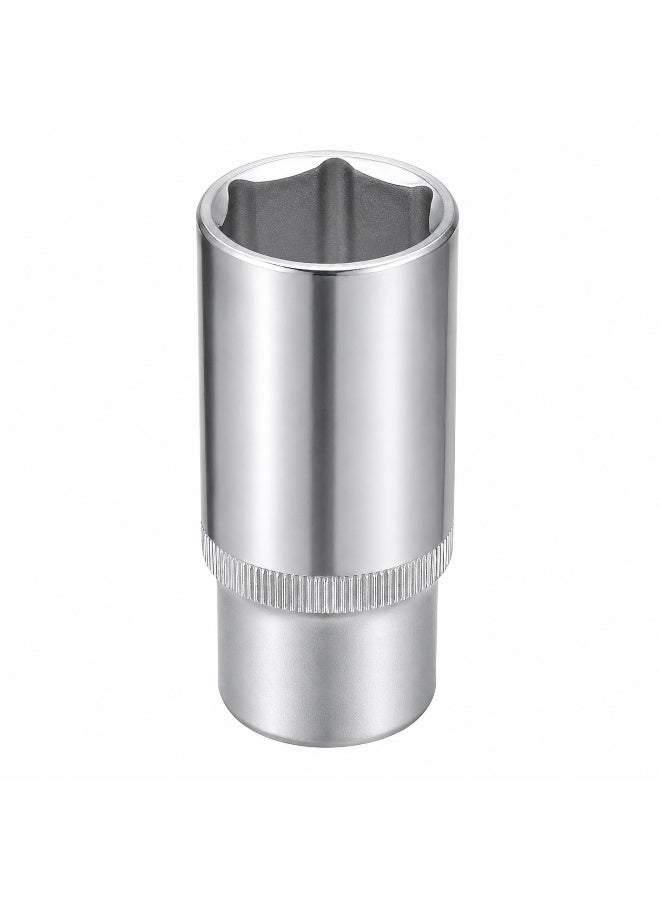 24mm Deep Socket Wrench, 1/2 Inch Square Drive, 6 Point Chrome Vanadium Steel Socket for Ratchet, Breaker Bar, Automotive Repair and Workshop Use - Image 1