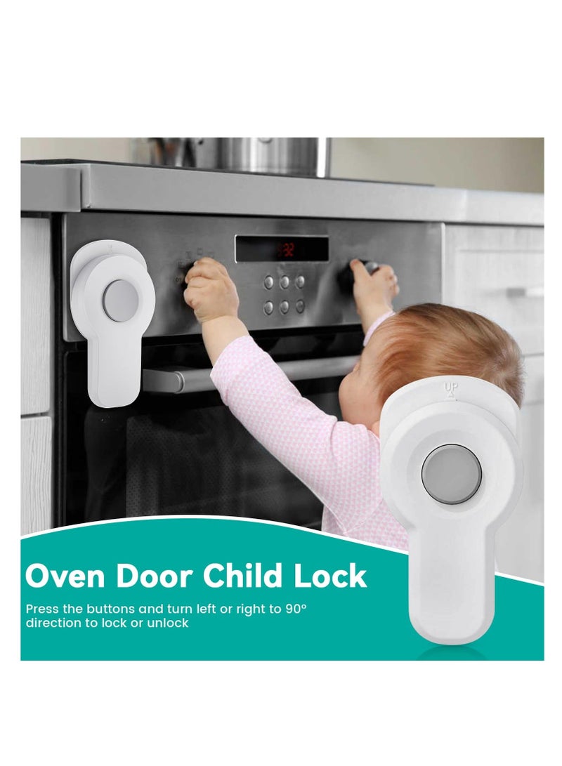 Oven Lock Child Safety, Door Safety Heat Resistant with 3M Adhesive, Easy to Install, Use Durable and Heat-Resistant Material, Baby Proofing for Kitchen (White) - Image 4