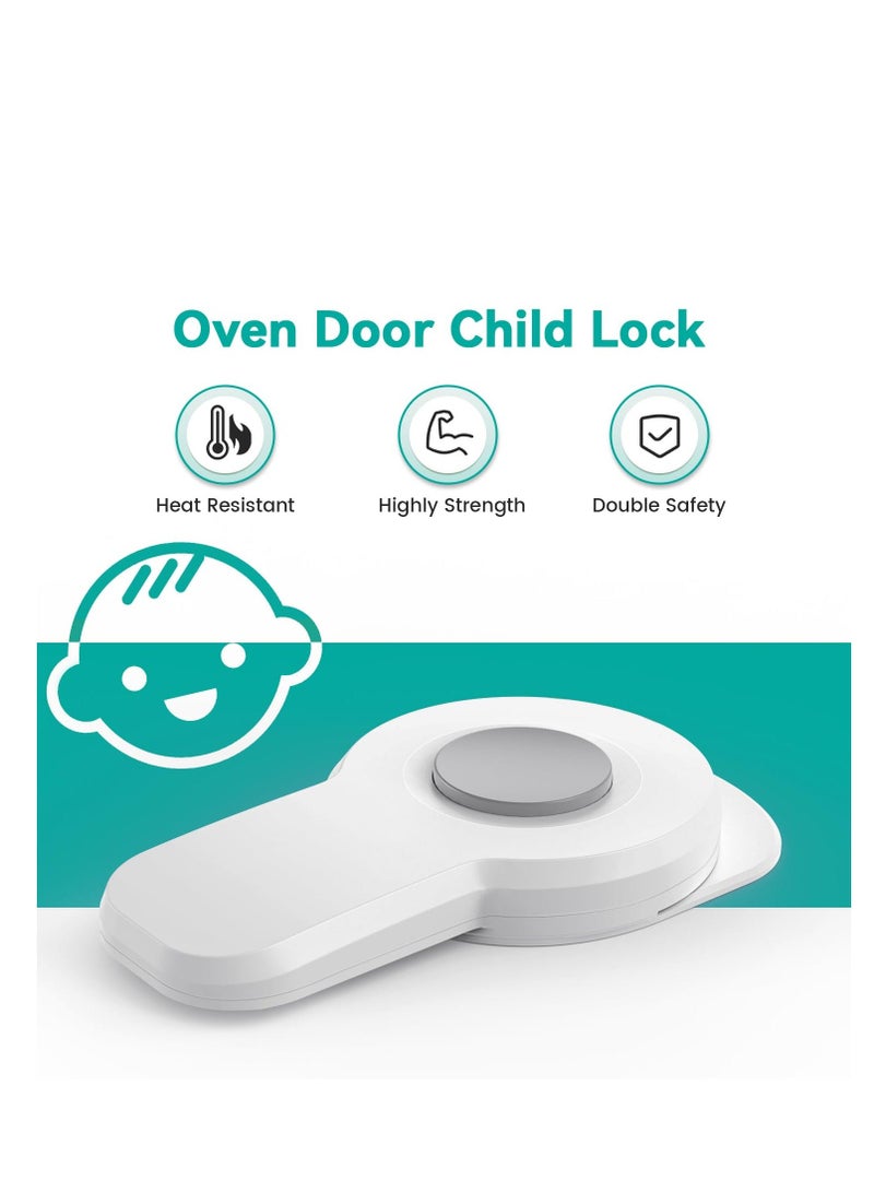 Oven Lock Child Safety, Door Safety Heat Resistant with 3M Adhesive, Easy to Install, Use Durable and Heat-Resistant Material, Baby Proofing for Kitchen (White) - Image 2