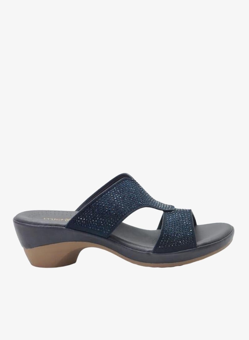 ميشيل مورجان 092-3109 Michelle Morgan Ladies Mid Heel Sandals 514RJ312 Navy - Image 1