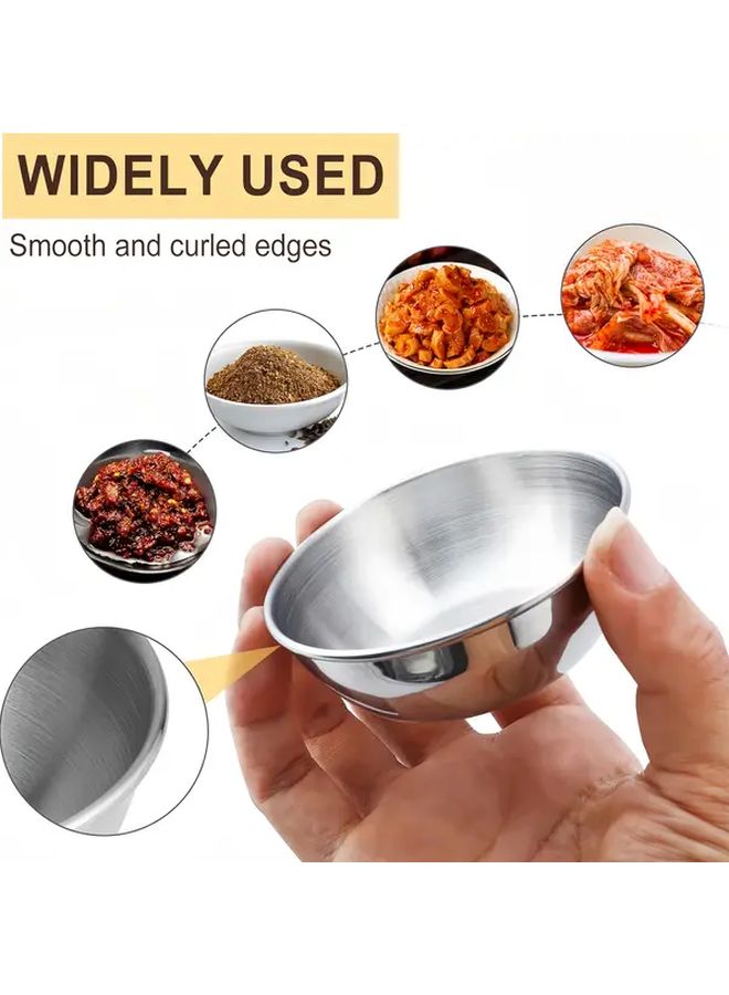 Silvery Stainless Steel Dipping Bowls 14pcs Sushi Small Plates Stackable Kitchen Prep - Image 5