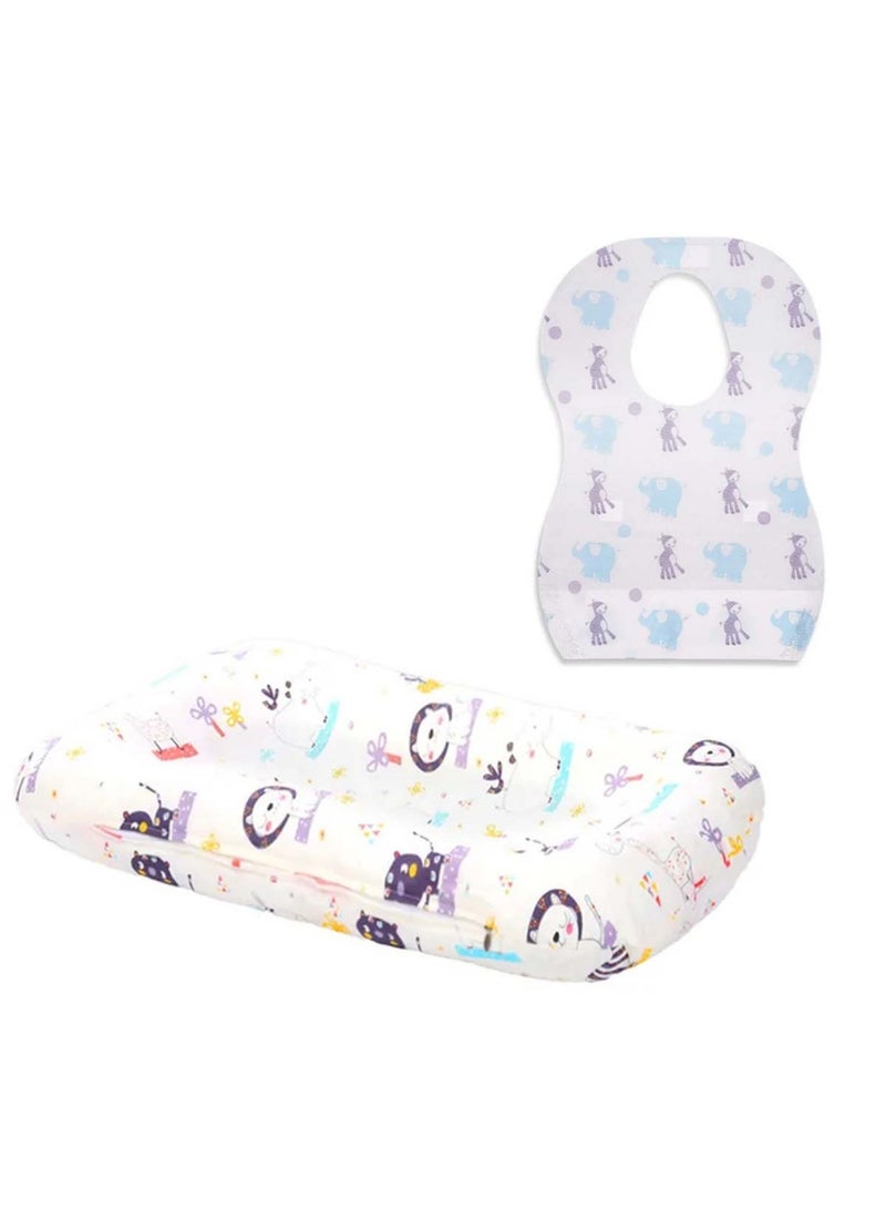 STAR BABiES Changing Pad Zebra Print With Free Disposable Bibs Pack Of 5 Elephant Print - Image 1