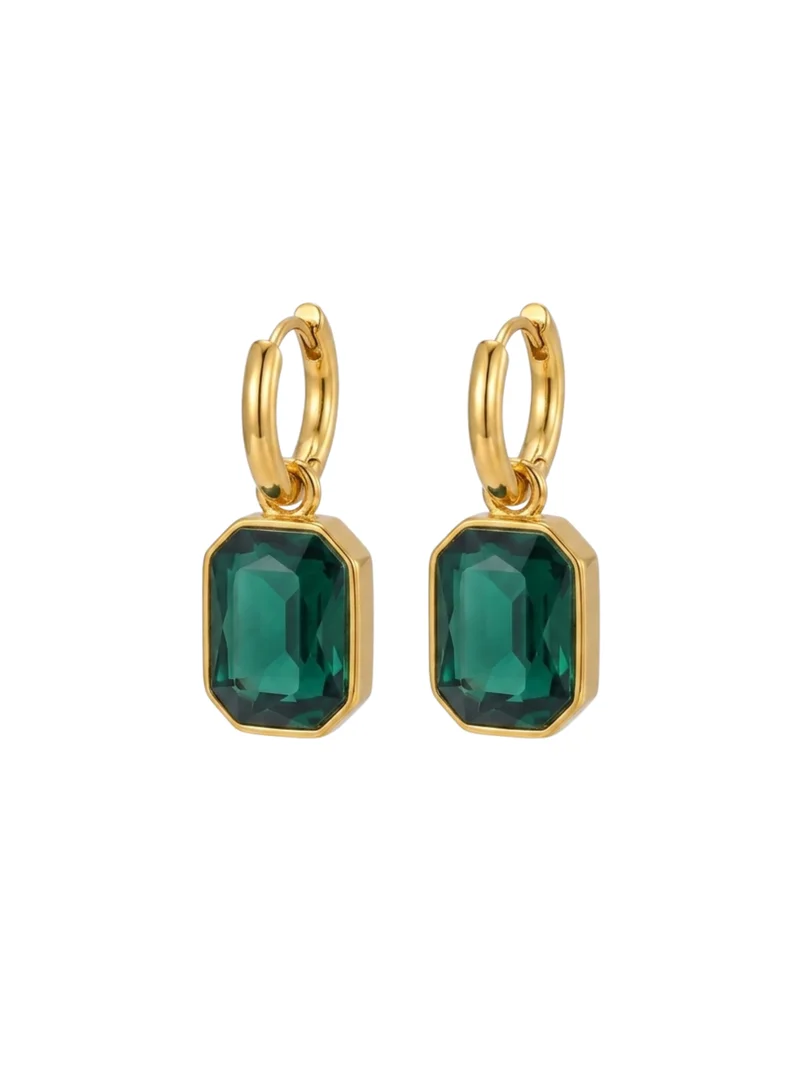 Sosha Elegance  Emerald Royale Drop Earrings for Women | Best Price UAE