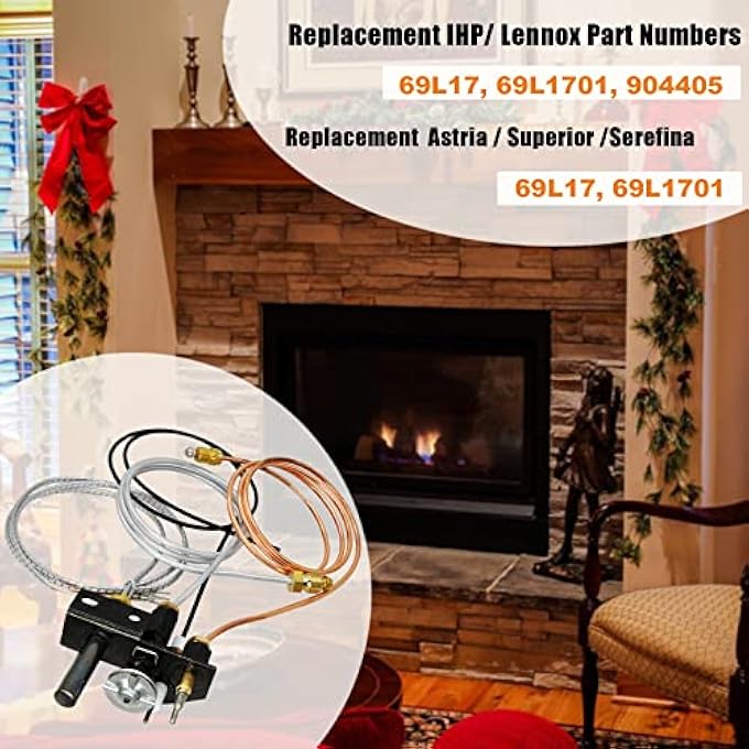 69L17, J4117, 904405 FIREPLACE NATURAL GAS PILOT ASSEMBLY 108084-02, 69L1701, COMPATIBLE WITH LENNOX, IHP, SEREFINA, SUPERIOR, ASTRIA DIRECT VENT NATURAL GAS FIREPLACES - Image 2