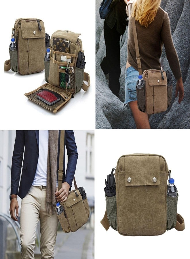 Ciana Multifunctional Canvas Messenger Bag Satchel with Mesh Water Bottle Pocket - Lightweight, Durable Crossbody Bag for Everyday Use (Grey) - Image 2