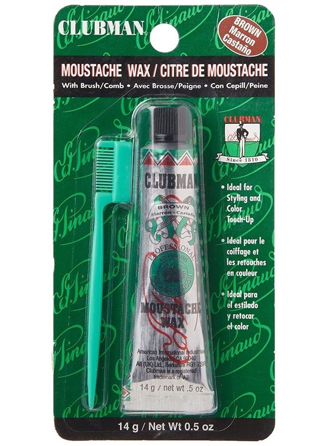 Clubman Moustwax W/Brush Brown (2 Pack) - Image 1