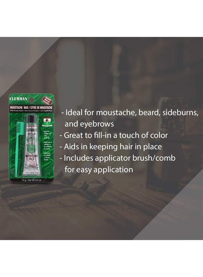 Clubman Moustwax W/Brush Brown (2 Pack) - Image 4
