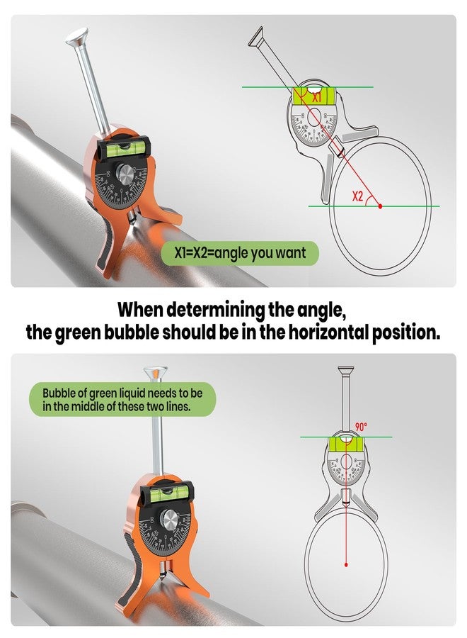 Nuvium Upgraded Pipe Center Finder, Y-Shape Base with Fully Embedded Magnets, Dial Bubble Protractor - No Tools,Pipe Marking Tool for 0.4" and Above, Pipefitter Tool for Accurate Center Marking - Image 5