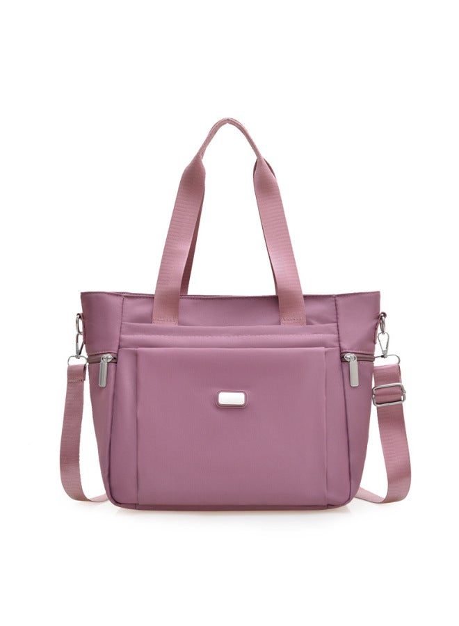 Large Capacity Women's Tote Bag Waterproof OxFord Cloth Work Commuter Multifunctional Lightweight Handbag Crossbody Bag Women-Color:Pink  - Image 1