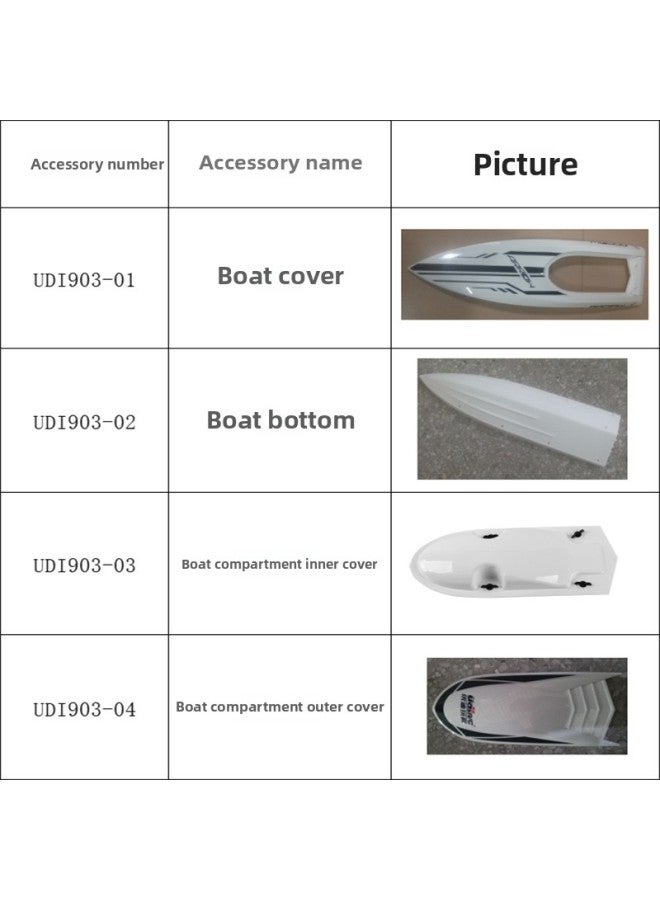 Youdi UDI903/UDI005 Remote Control Speedboat Hull Cover Electric Motor Steering Gear Receiver Battery Accessories-Color:Yellow Plug Lithium Battery  - Image 2