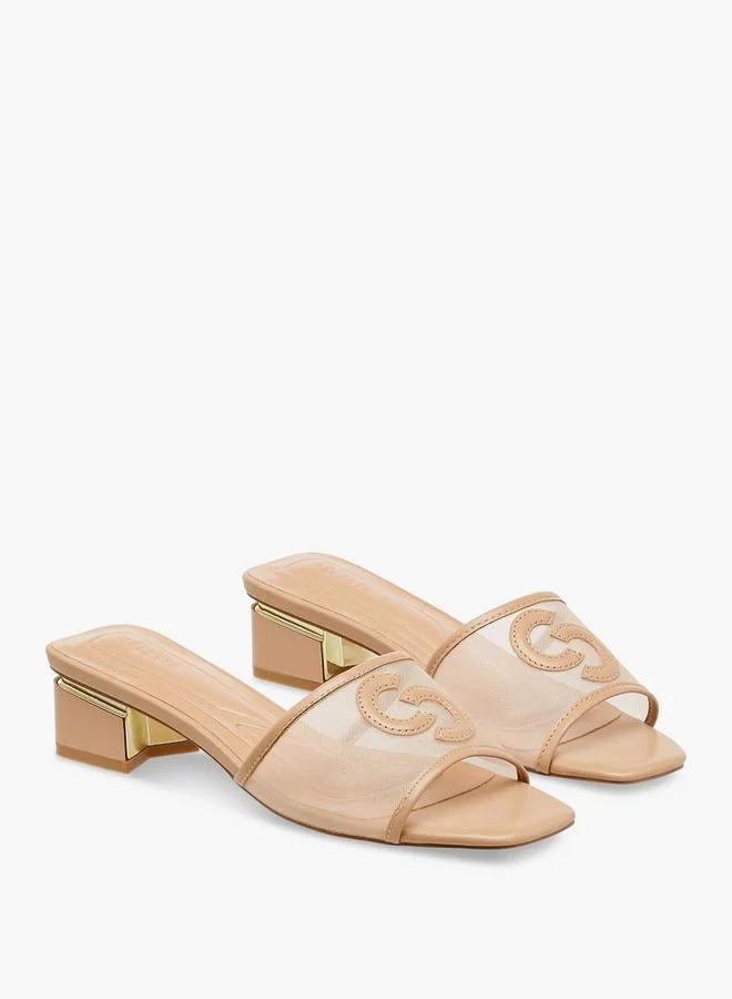 سيليست Women'S Textured Slip-On Sandals With Block Heels