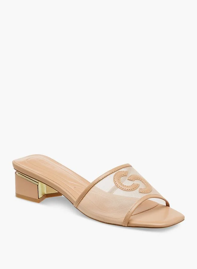 سيليست Women'S Textured Slip-On Sandals With Block Heels