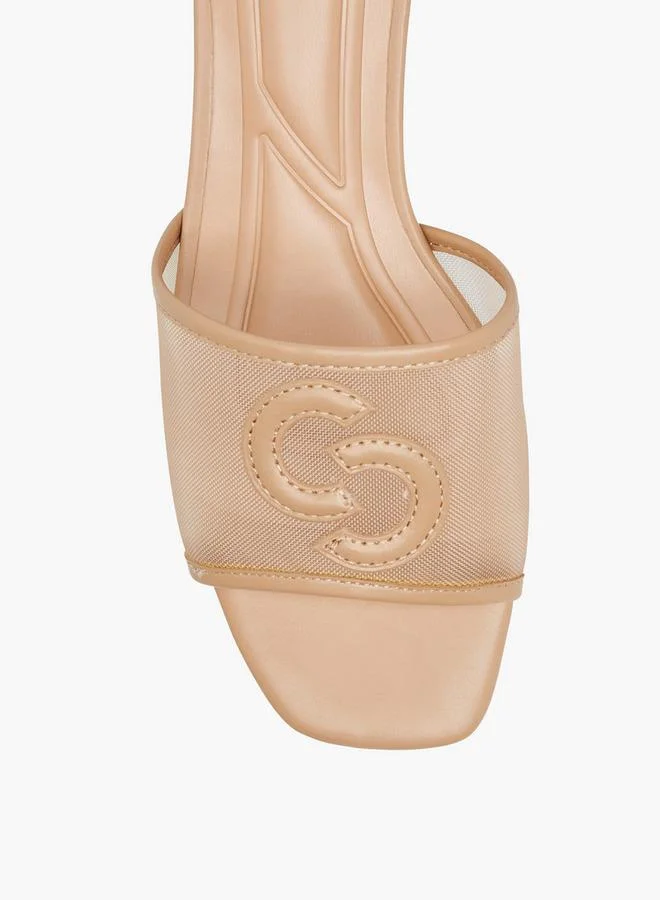 Celeste BEIGE Women'S Textured Slip-On Sandals With Block Heels for Women | Best Price UAE