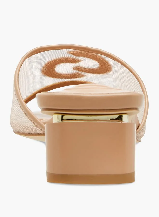 Celeste BEIGE Women'S Textured Slip-On Sandals With Block Heels for Women | Best Price UAE