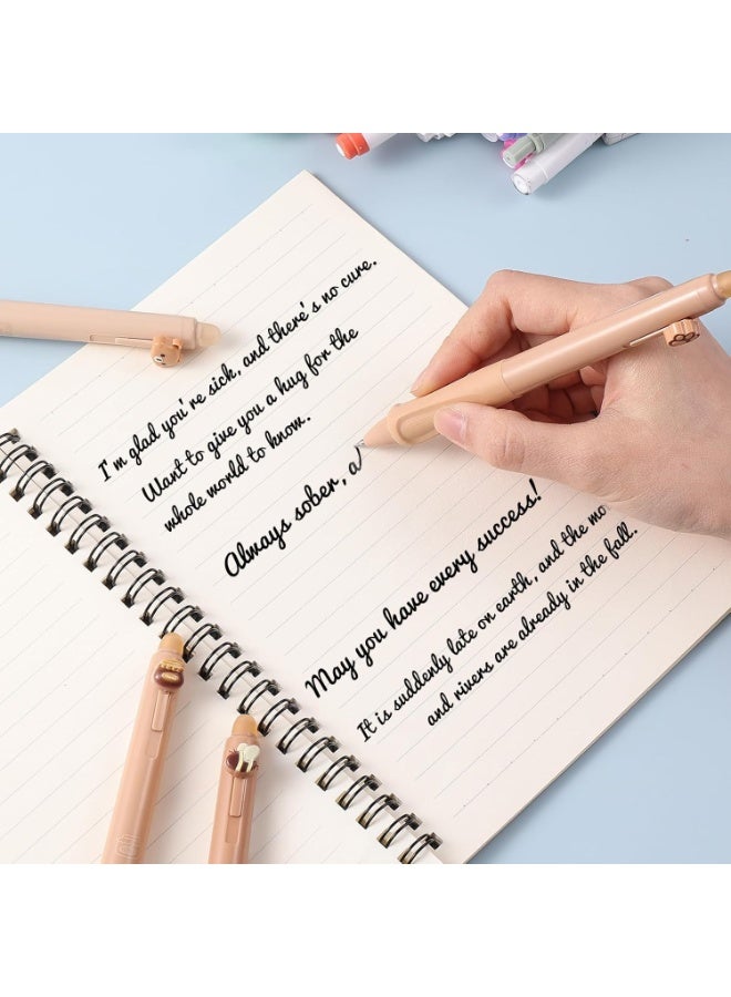 4 قطع من أقلام الجل القابلة للمسح 0.5 مم، أقلام حبر لطيفة قابلة للسحب، أقلام حبر جاف محمولة ذات رأس رفيع، أقلام تحديد مريحة وقابلة للمسح، مع ممحاة شفافة لكتابة ملاحظات الرسم، لون أسود - Image 4