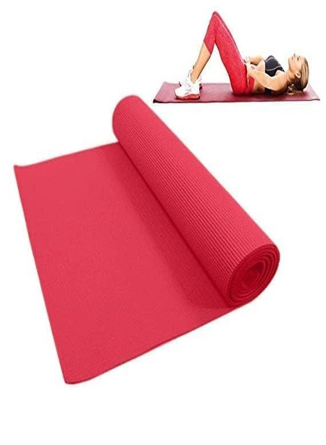 LOCKET Yoga Mat for Men & Women | 4mm Anti-Slip Exercise Mat for Home Workout, Yoga, Gym & Fitness Training (Red) - Image 2
