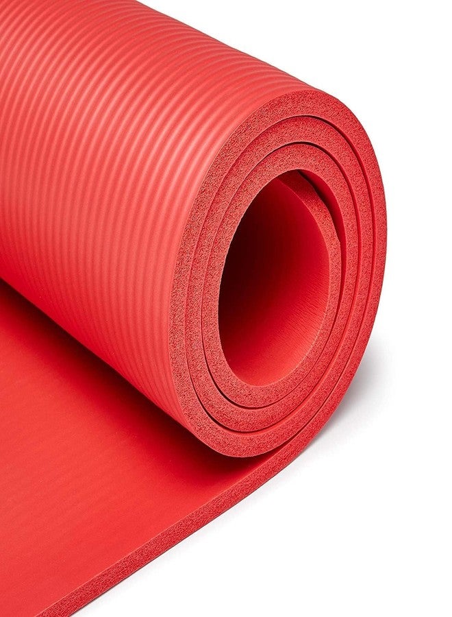 LOCKET Yoga Mat for Men & Women | 4mm Anti-Slip Exercise Mat for Home Workout, Yoga, Gym & Fitness Training (Red) - Image 4