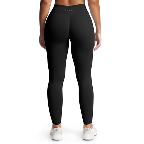 Aoxjox Women's Impact Seamless Workout Leggings Low Waist Hidden Scrunch Butt Lifting Athletic Yoga Pants 24" (Black, Large) - Image 1