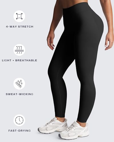 Aoxjox Women's Impact Seamless Workout Leggings Low Waist Hidden Scrunch Butt Lifting Athletic Yoga Pants 24" (Black, Large) - Image 4